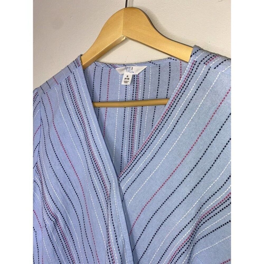 Time and Tru Wrap Top Women Small (4-6) 100% Cotton # - Picture 2 of 3